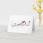 Roeiende Robin Kaart (Gele Bloem)