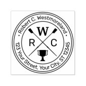 Roeiende Roeiers Bemanning Trofee Naam Retouradres Zelfinktende Stempel (Design)