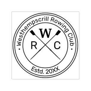 Roeiende Roeiers Crew Club Ronde Naam Zelfinktende Stempel