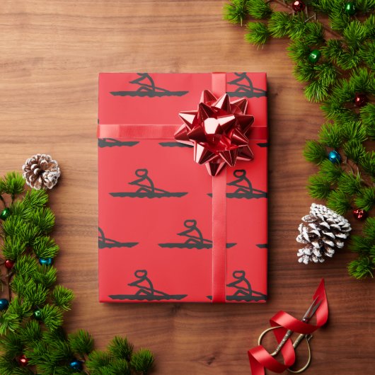 Roeiende Stickman Cadeaupapier (Feestdagen Geschenken)