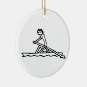 Roeiende Stickman Keramisch Ornament (Rechts)