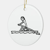 Roeiende Stickman Keramisch Ornament (Links)