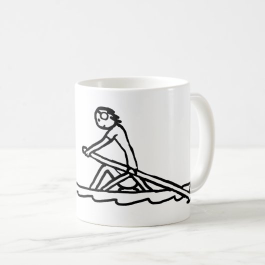 Roeiende Stickman Koffiemok (Voorkant rechts)