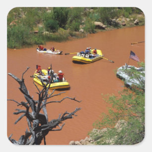 Roeier aangedreven vlotten draaien de Colorado Riv Vierkante Sticker