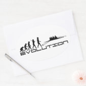 Roeier Water Sport Evolution Art Ovale Sticker (Envelop)