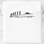 Roeier Water Sport Evolution Art Ovale Sticker (Tas)