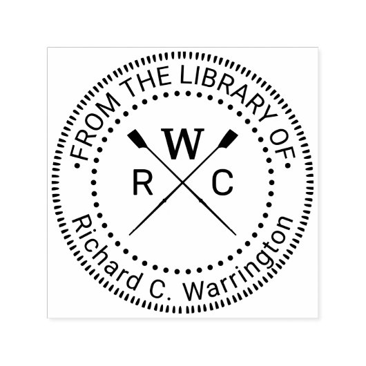 Roeiers Crew 3 Initialen Bibliotheek Boeknaam v2 Zelfinktende Stempel (Design)