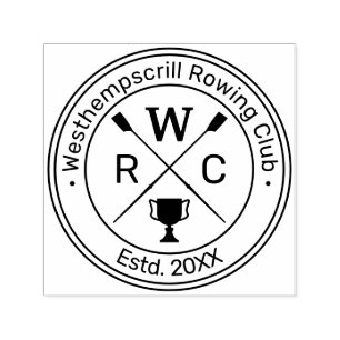 Roeiers Crew Club Trophy Ronde Naam Initialen Zelfinktende Stempel