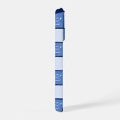 Roeiers gekruiste roeispanen initialen blauw iPhone hoesje (Rechterkant)