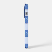 Roeiers gekruiste roeispanen initialen blauw iPhone hoesje (Linkerkant)
