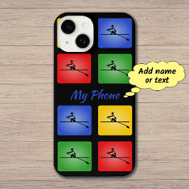 Roeiers gepersonaliseerde kleurrijke iconen iPhone 14 hoesje