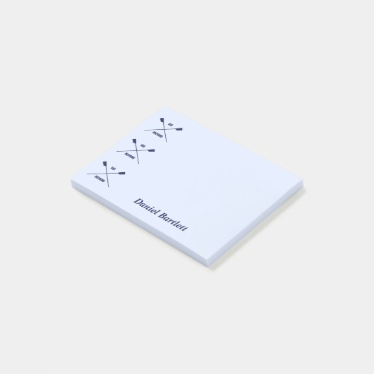 Roeiers roeier inspirerend slim blauw gepersonalis post-it® notes (Schuin)