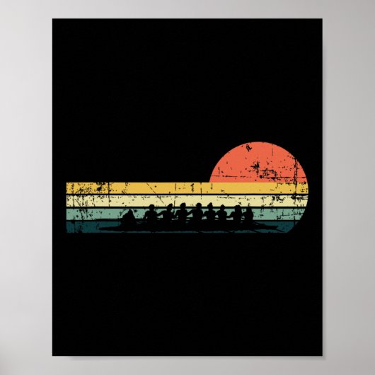  roeiploeg grappig roeier bootteam cadeau poster (Voorkant)