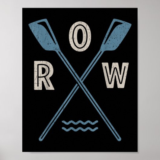 Roeiploeg Stuurman Roeier Retro Boot Peddel S Poster (Voorkant)