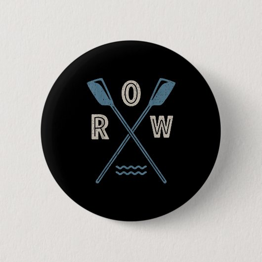 Roeiploeg Stuurman Roeier Retro Boot Peddel S Ronde Button 5,7 Cm (Voorkant)