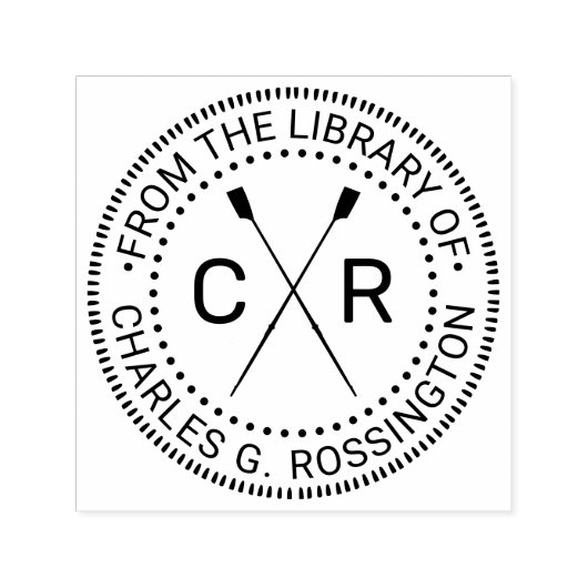 Roeiroeiers Crew 2 Initialen Bibliotheek Boeknaam  Zelfinktende Stempel (Design)