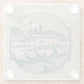 roeiscène glazen onderzetter (Achterkant)