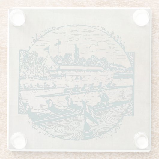  roeiscène glazen onderzetter (Achterkant)