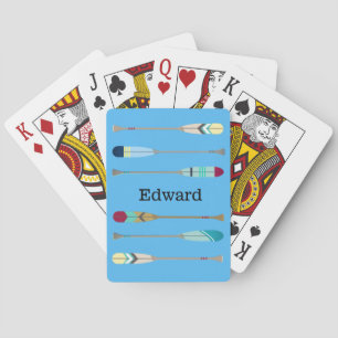 Roeispanen in vintage-stijl pokerkaarten