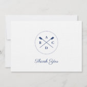 Roeispanen initials bedankkaart (Voorkant)