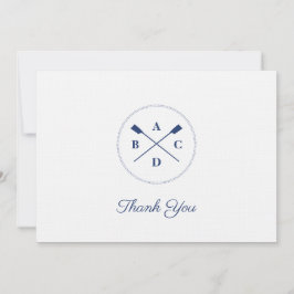 Roeispanen initials bedankkaart