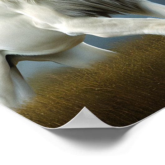 Roeit de witte leeuw digitale kunst poster (Hoek)