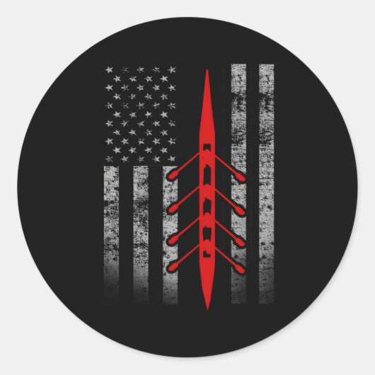 Roeivlag Roeiboot Vlag Ronde Sticker (Voorkant)