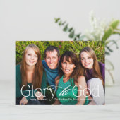 Roem aan God Religieuze Kerst Foto Kaart (Staand voorkant)