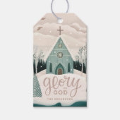 Roem aan God | Religieuze kerstvakantiekerk Cadeaulabel (Voorkant)