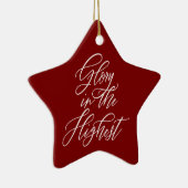 Roem in de hoogste religieuze kerst rood keramisch ornament (Rechts)