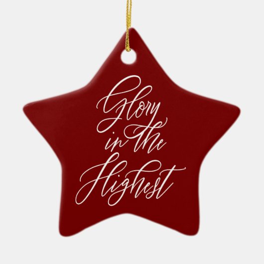Roem in de hoogste religieuze kerst rood keramisch ornament (Voorkant)