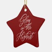 Roem in de hoogste religieuze kerst rood keramisch ornament (Links)