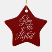 Roem in de hoogste religieuze kerst rood keramisch ornament (Achterkant)
