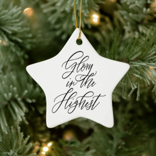 Roem in de hoogste religieuze kerstster keramisch ornament