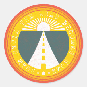 roem tot de weg de klassieke ronde streep wordt ronde sticker