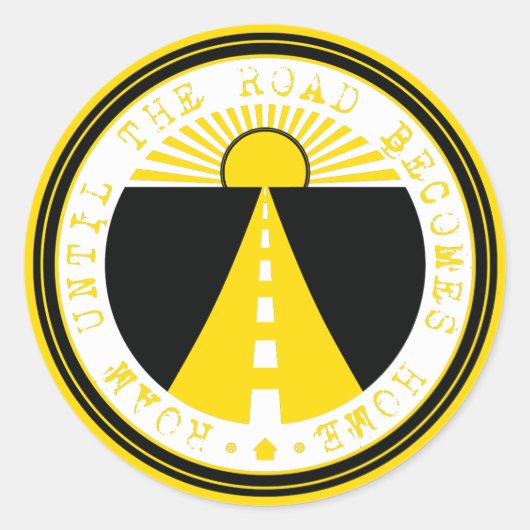roem tot de weg thuiskomt ronde sticker (Voorkant)