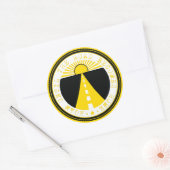 roem tot de weg thuiskomt ronde sticker (Envelop)