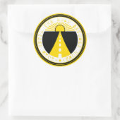 roem tot de weg thuiskomt ronde sticker (Tas)