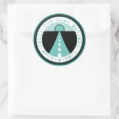 roem tot de weg thuiskomt ronde sticker (Tas)