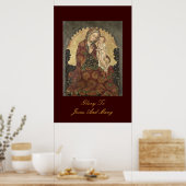 roem voor Jezus en Mary Poster (Keuken)