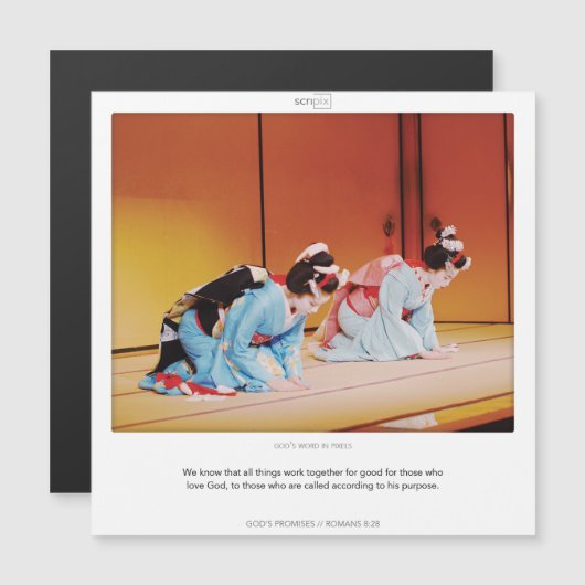 ROEMEENS 8:28 GOD'S PROMISES SCRIPIX-magnetische k Magnetische Uitnodiging (Voorkant / Achterkant)