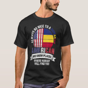 Roemeens Amerikaan weten we waar Roemenië Fla is T-shirt
