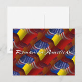 Roemeens-Amerikaanse golfvlag Briefkaart (Voorkant / Achterkant)