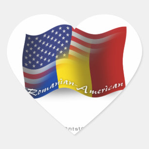 Roemeens-Amerikaanse golfvlag Hart Sticker