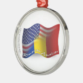 Roemeens-Amerikaanse golfvlag Metalen Ornament (Links)