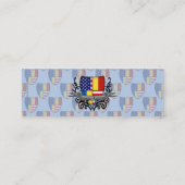 Roemeens-Amerikaanse vlag Mini Visitekaartje (Achterkant)