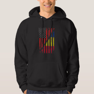 Roemeens-Amerikaanse vlag Retro Style Usa Roemenië Hoodie