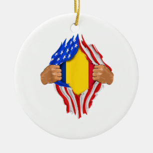 Roemeens Bloed in Mij T-Shirt Roemenië Vlag Keramisch Ornament