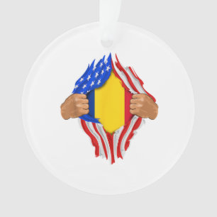 Roemeens Bloed in Mij T-Shirt Roemenië Vlag Ornament