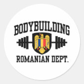 Roemeens Bodybuilding Ronde Sticker (Voorkant)
